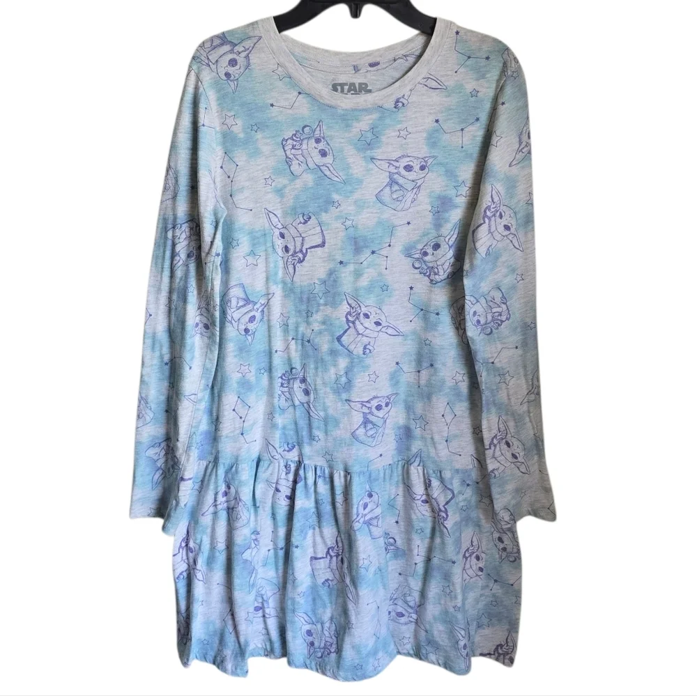 Star Wars Baby Yoda Long Sleeve Dress Size Girls XL (14-16)
